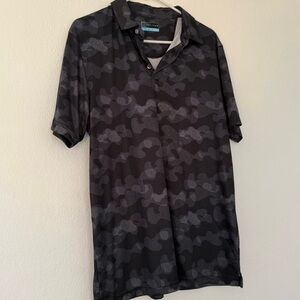 PGA Tour Black and Gray Camo Men's Golf Polo Shirt